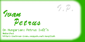 ivan petrus business card